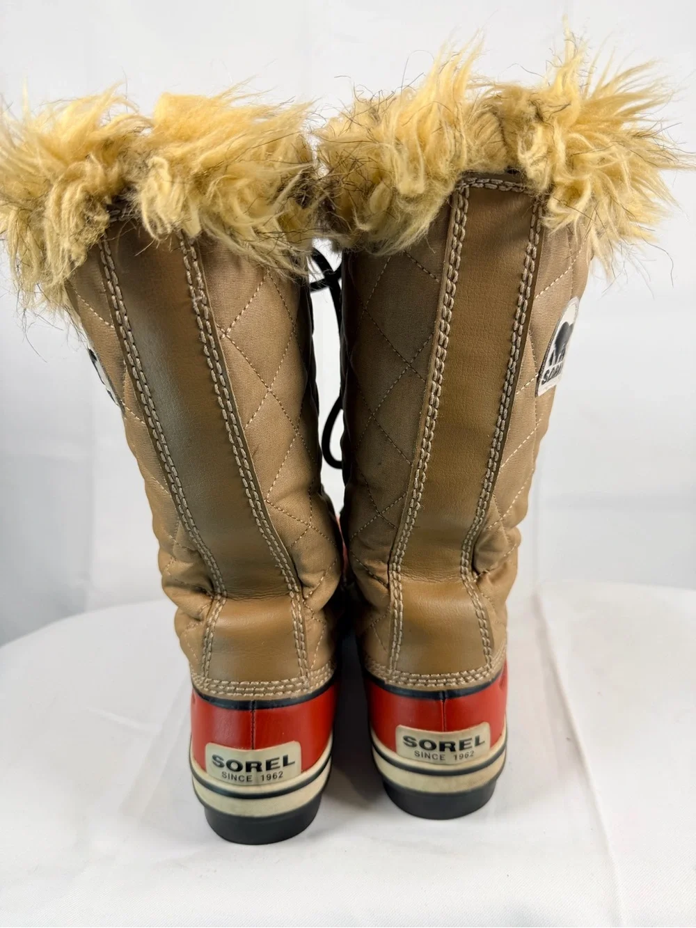 SOREL Women’s Size 9 Tall Boots Waterproof Lace-Up Winter Style Lined Vegan Fur